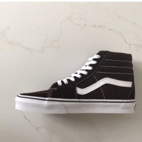 Vans sk8-hi sneaker shoes chocolate torte brown canvas suede - Picture 4 of 8